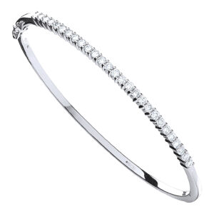 9ct White Gold bracelet with 1.10 carat natural diamond, SI/G/H