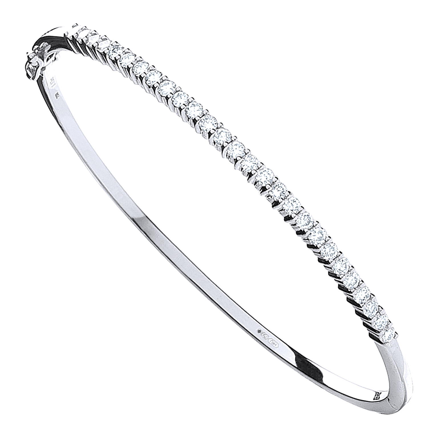 9ct White Gold bracelet with 1.10 carat natural diamond, SI/G/H