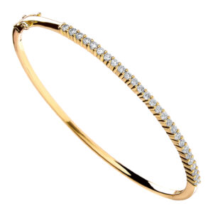 18ct Yellow Gold bracelet with 1.10 carat natural diamond, SI/G/H