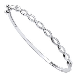 9ct White Gold bracelet with 0.33 carat natural diamond, SI/G/H