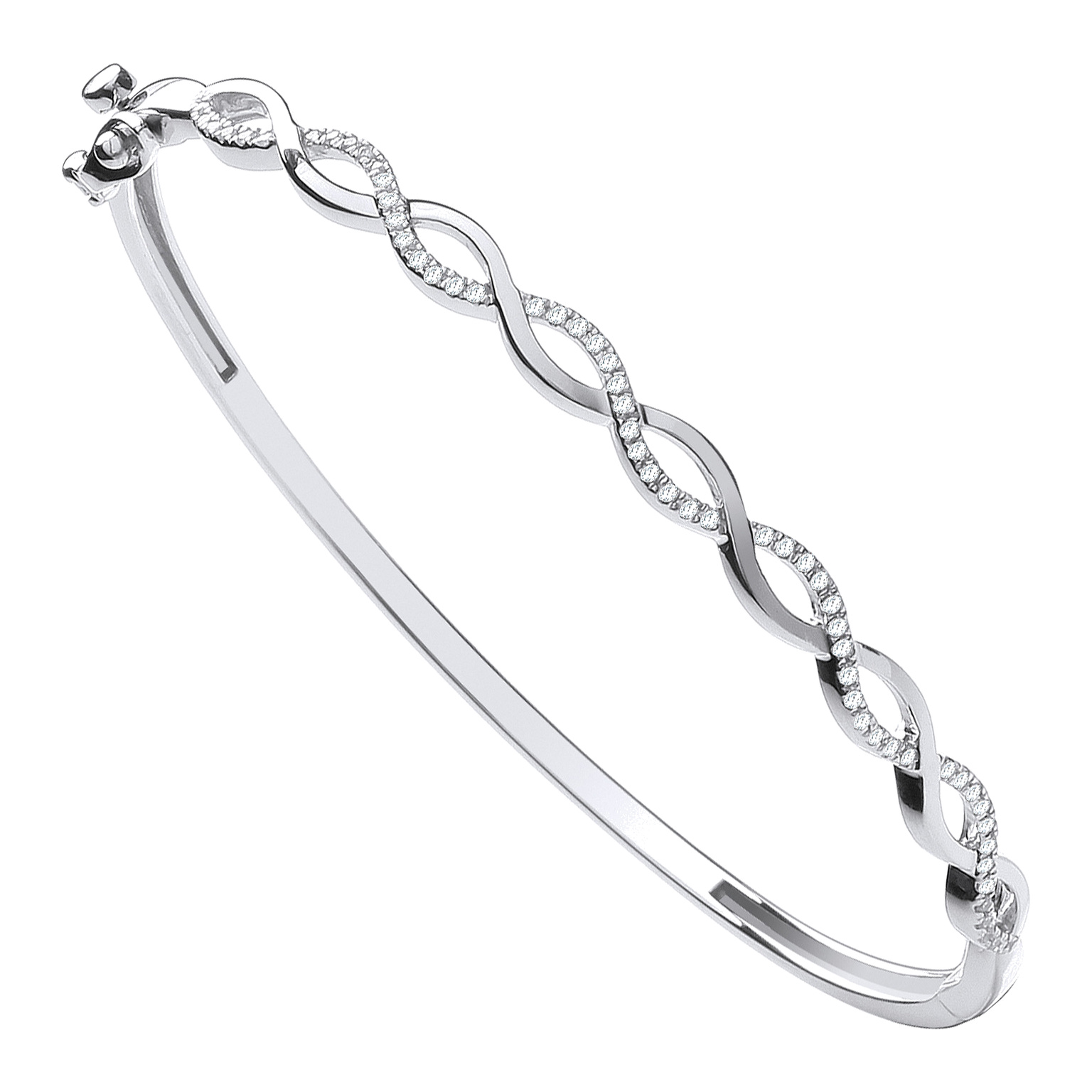 9ct White Gold bracelet with 0.33 carat natural diamond, SI/G/H