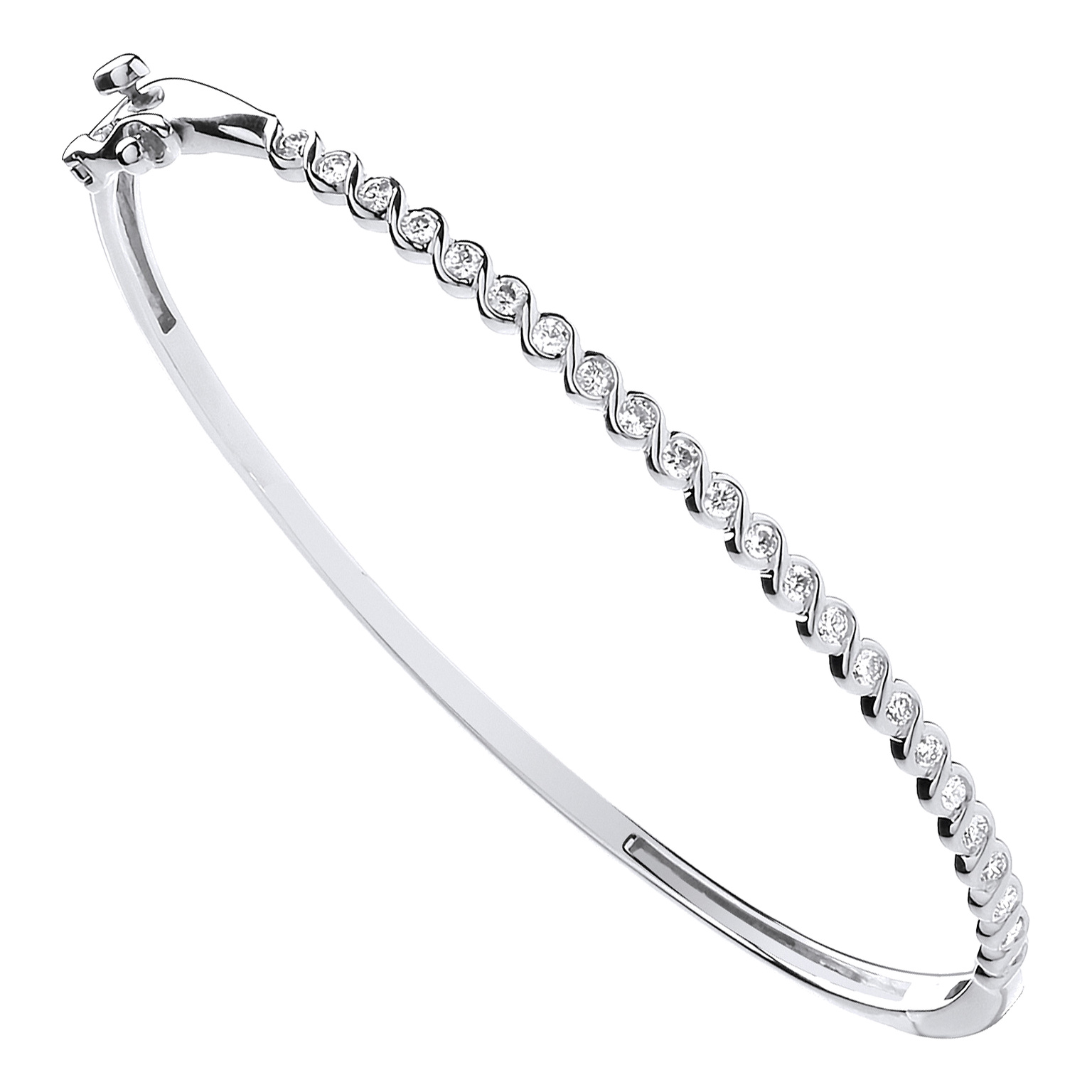 9ct White Gold bracelet with 0.50 carat natural diamond, SI/G/H