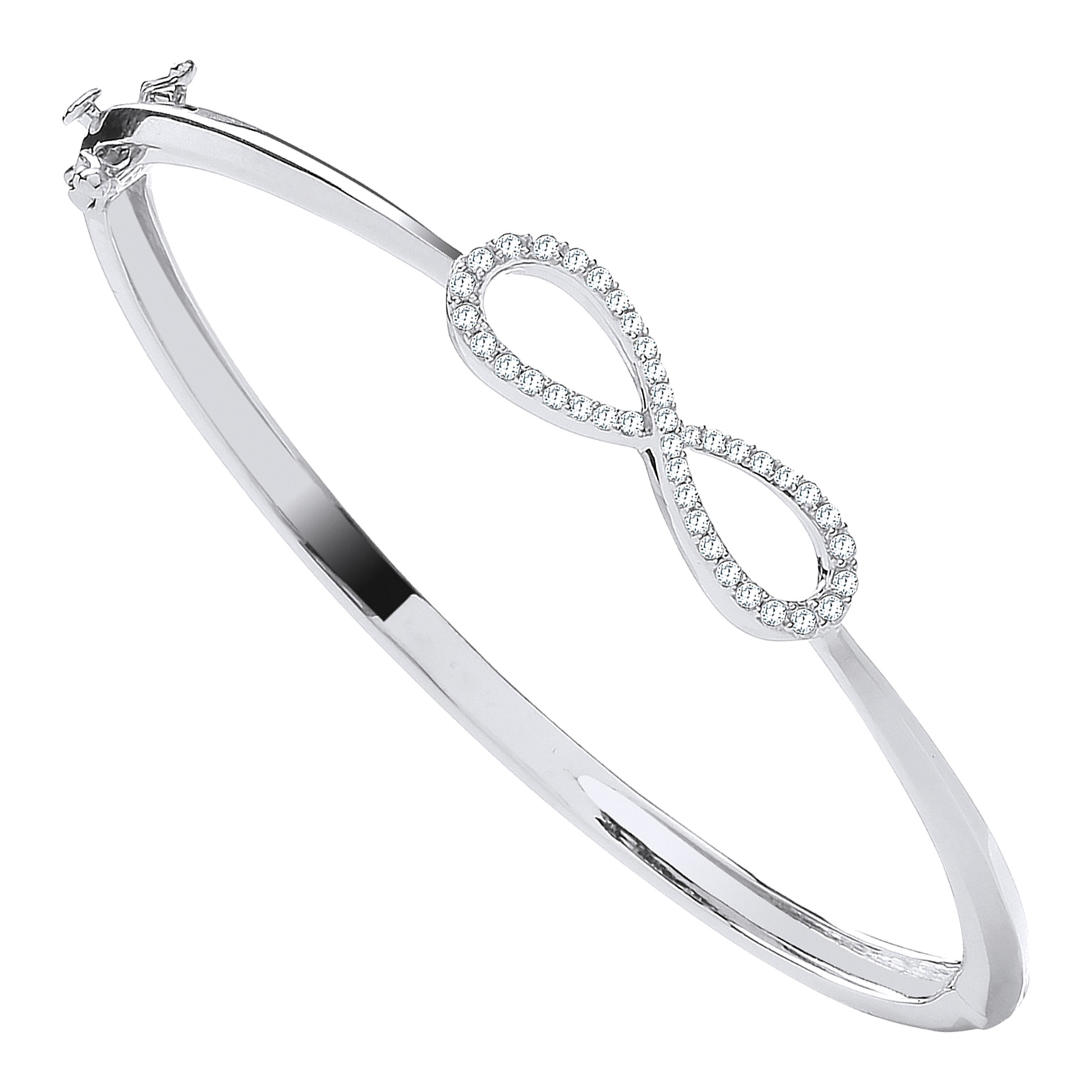 9ct White Gold bracelet with 0.45 carat natural diamond, SI/G/H