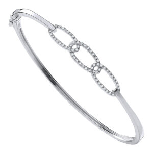 9ct White Gold bracelet with 0.20 carat natural diamond, SI/G/H