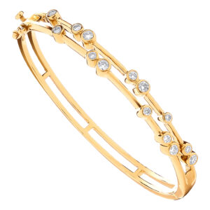 18ct Yellow Gold bracelet with 1.00 carat natural diamond, SI/G/H