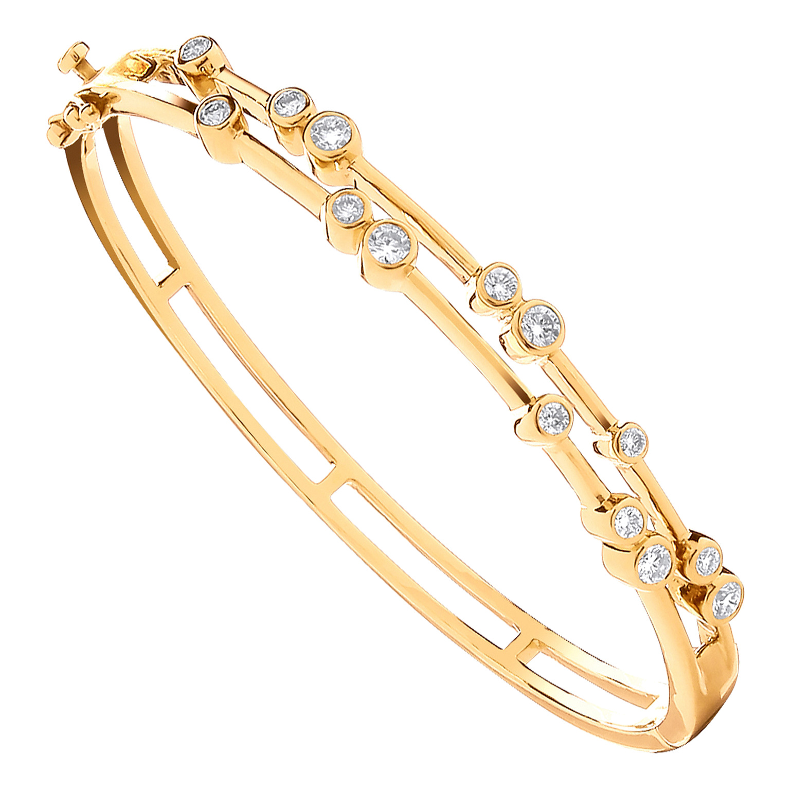 18ct Yellow Gold bracelet with 1.00 carat natural diamond, SI/G/H