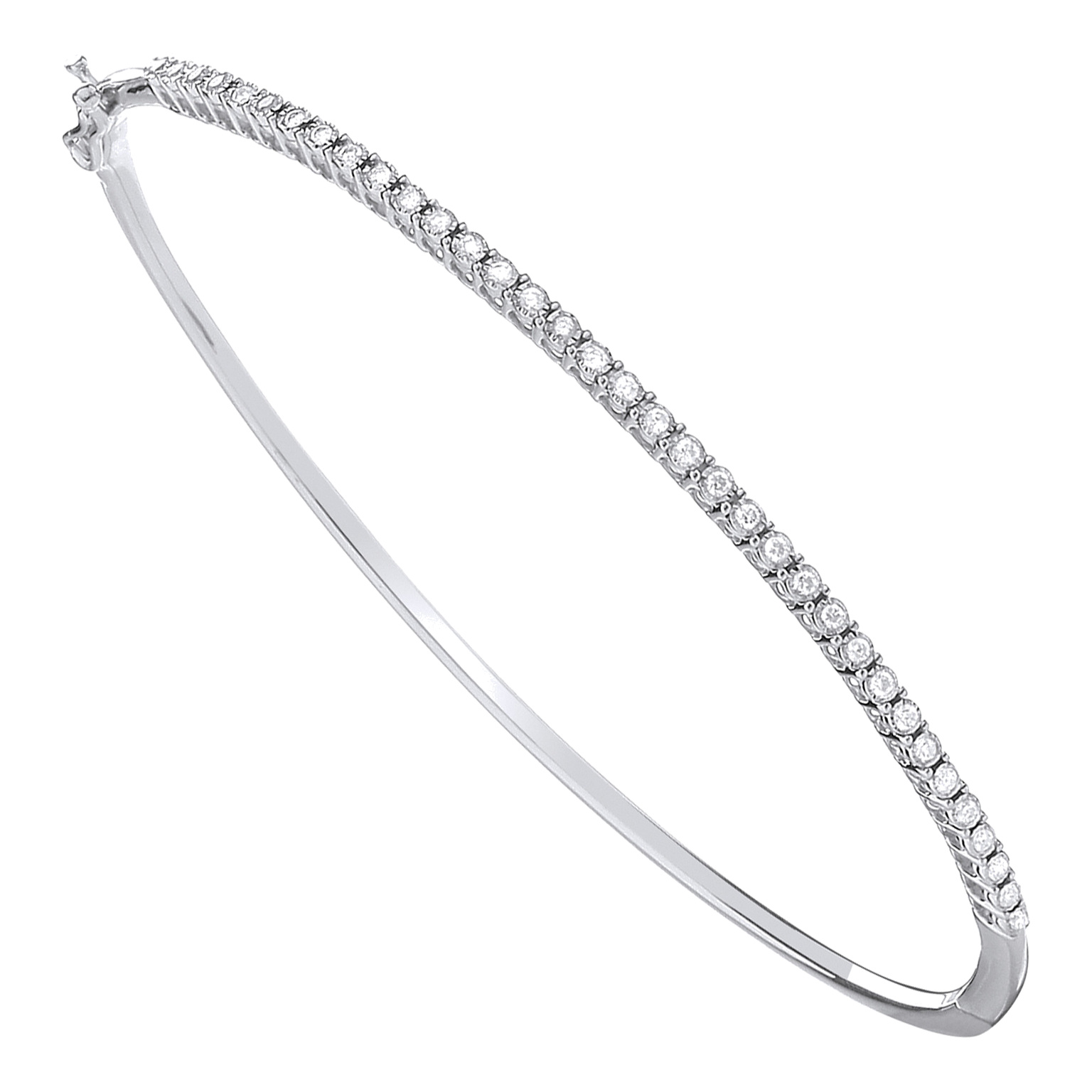 9ct White Gold bracelet with 0.25 carat natural diamond, SI/G/H