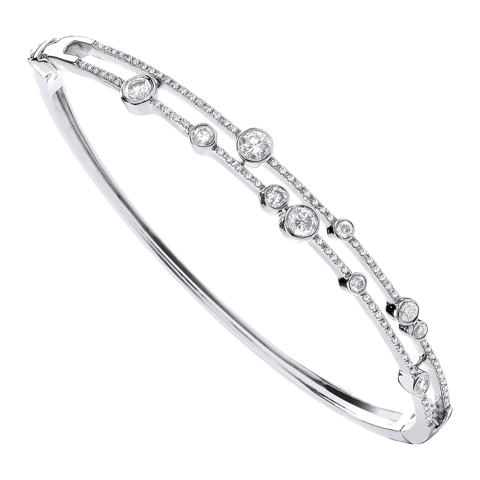 18ct White Gold bracelet with 1.00 carat natural diamond, SI/G/H
