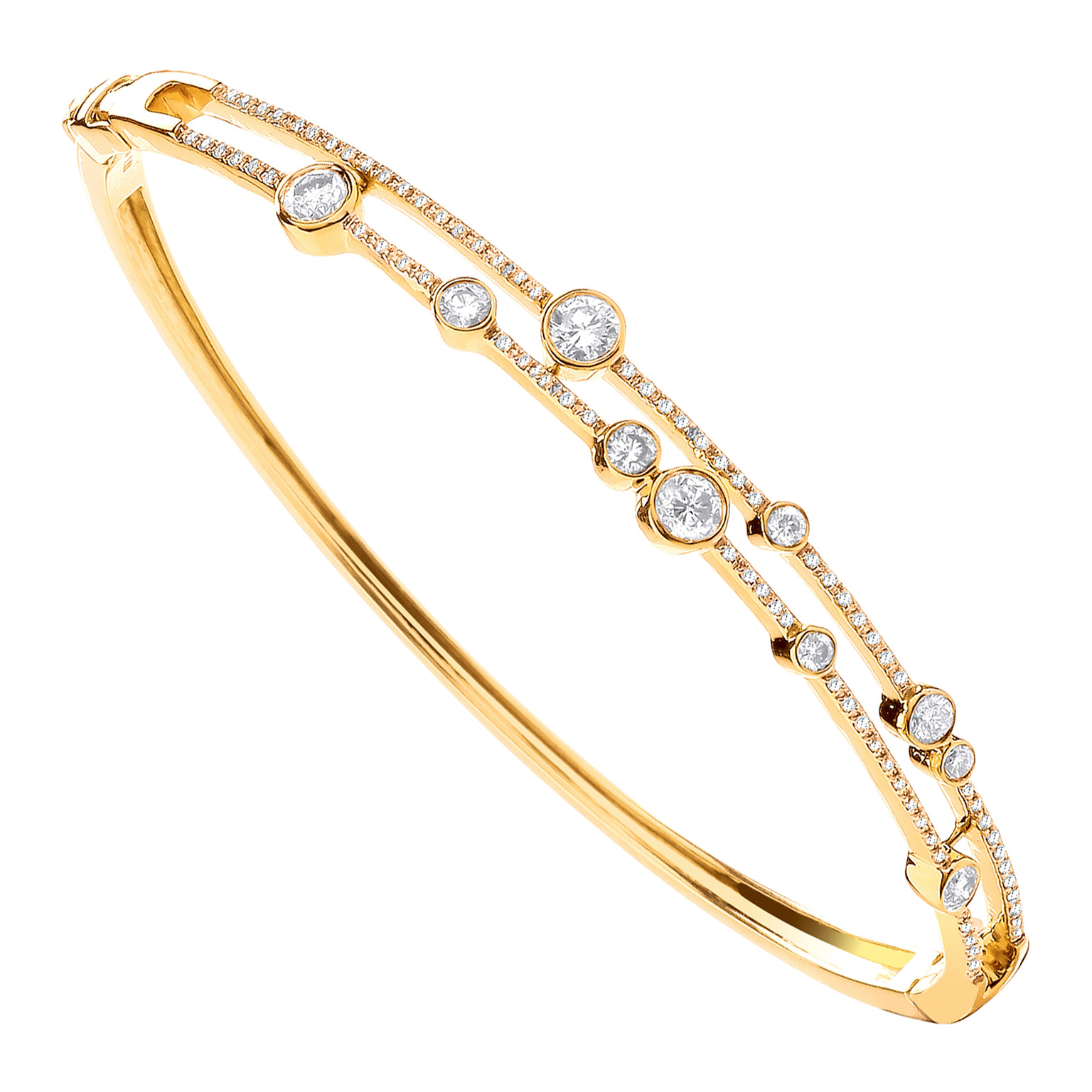 18ct Yellow Gold bracelet with 1.00 carat natural diamond, SI/G/H