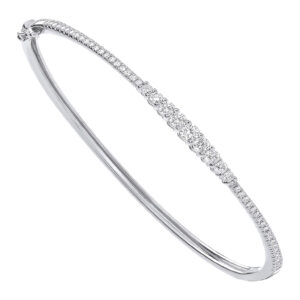 9ct White Gold bracelet with 0.87 carat natural diamond, SI/G/H