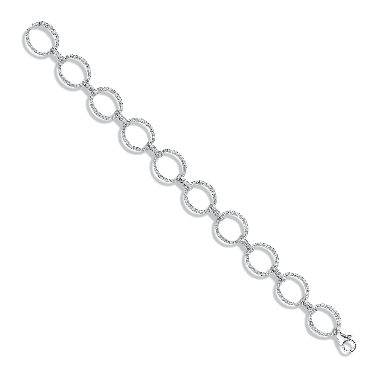9ct White Gold bracelet with 1.20 carat natural diamond, SI/G/H