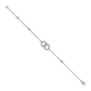 9ct White Gold bracelet with 0.17 carat natural diamond, SI/G/H