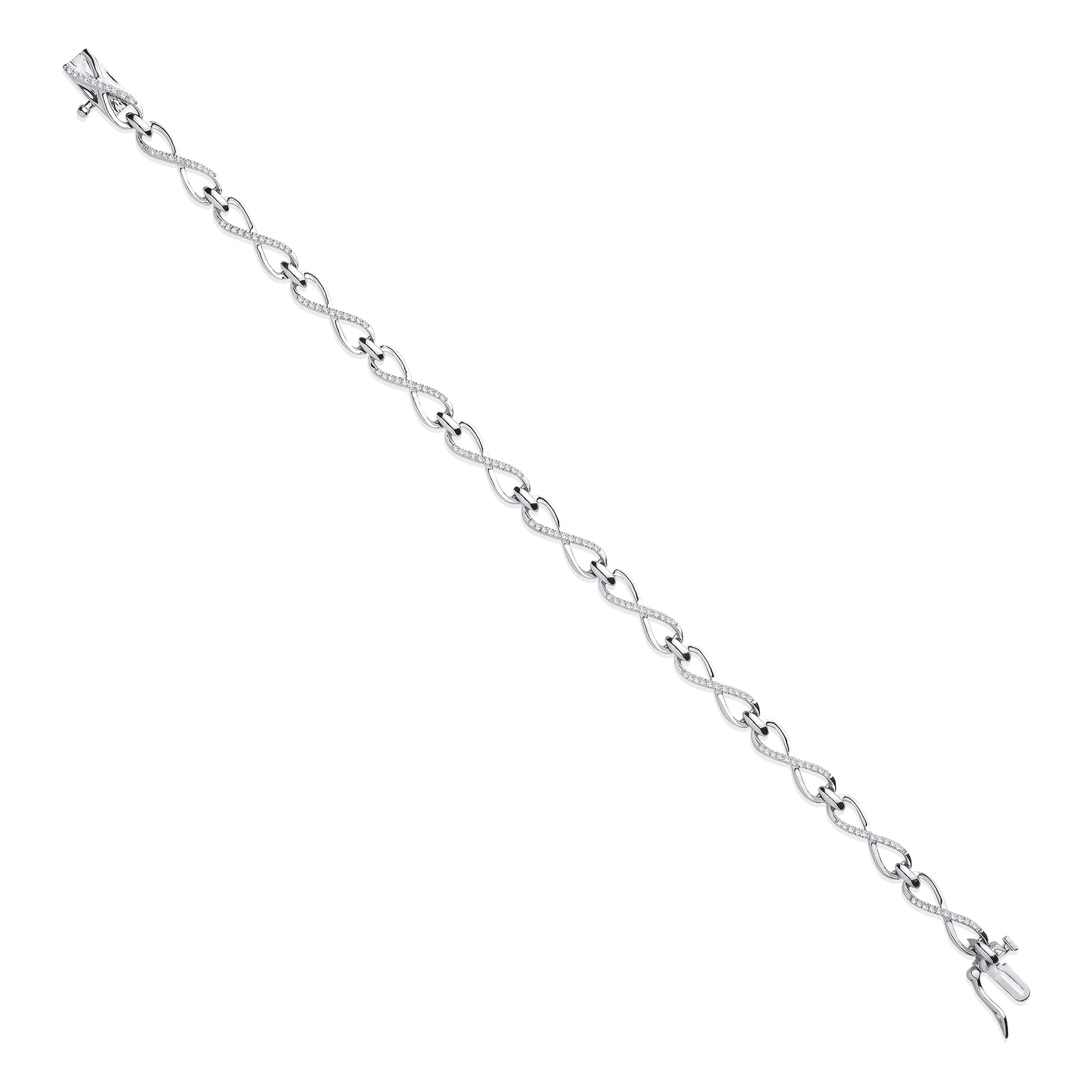 9ct White Gold bracelet with 0.25 carat natural diamond, SI/G/H