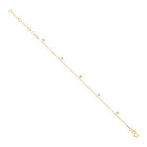 9ct Yellow Gold bracelet with 0.10 carat natural diamond, SI/G/H