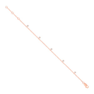 9ct Rose Gold bracelet with 0.10 carat natural diamond, SI/G/H