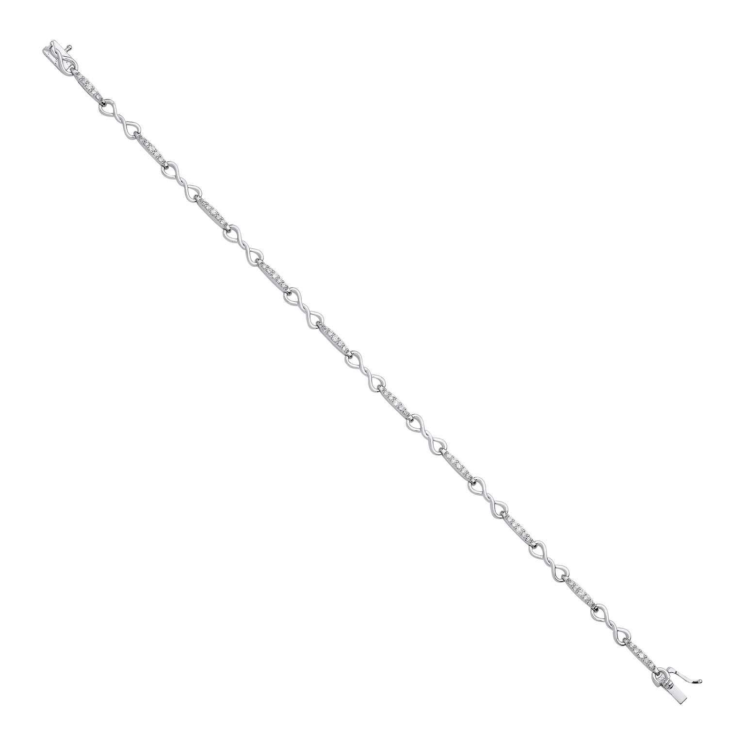 9ct White Gold bracelet with 0.50 carat natural diamond, SI/G/H