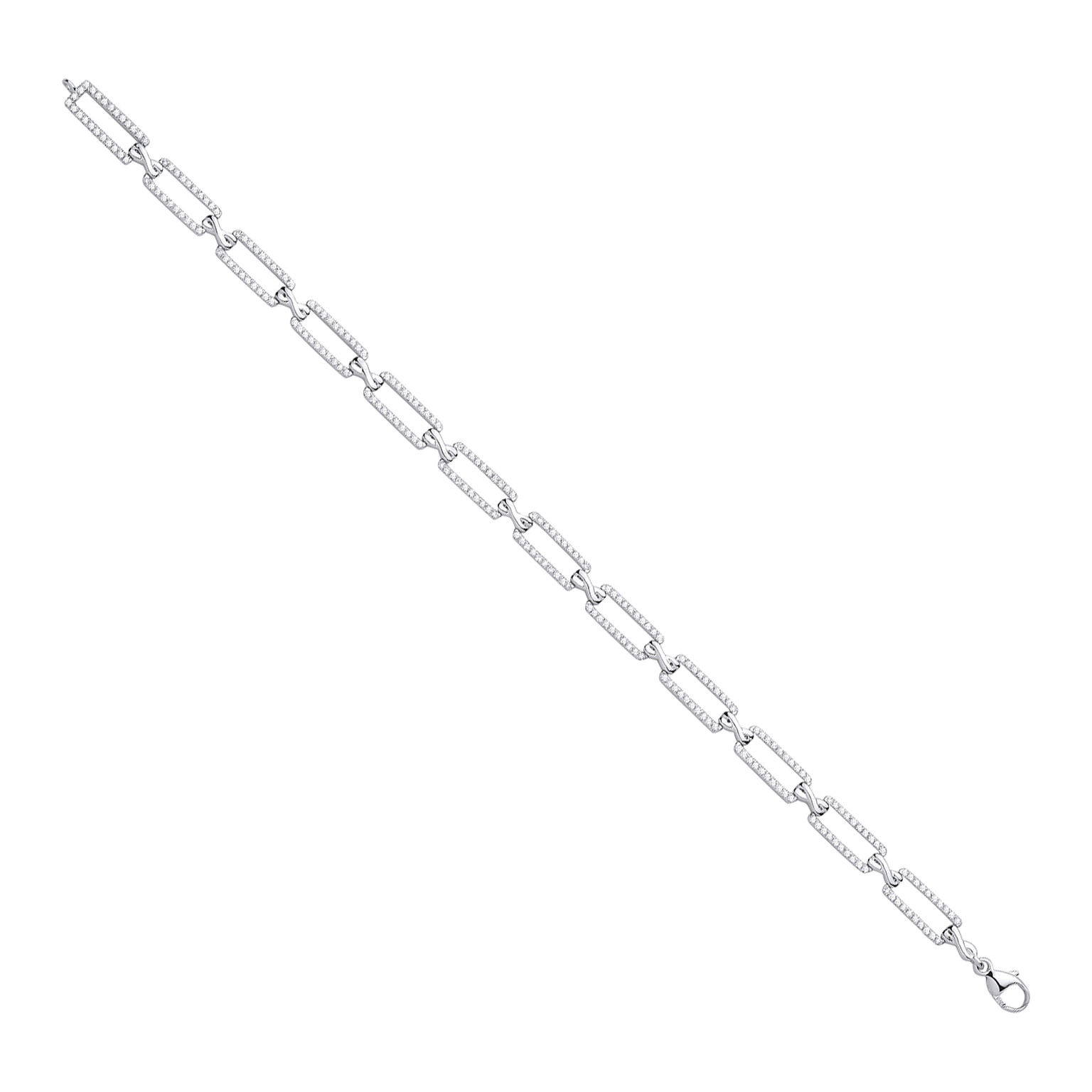 9ct White Gold bracelet with 1.00 carat natural diamond, SI/G/H