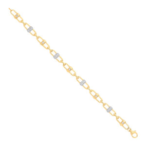 9ct Yellow Gold bracelet with 0.38 carat natural diamond, SI/G/H