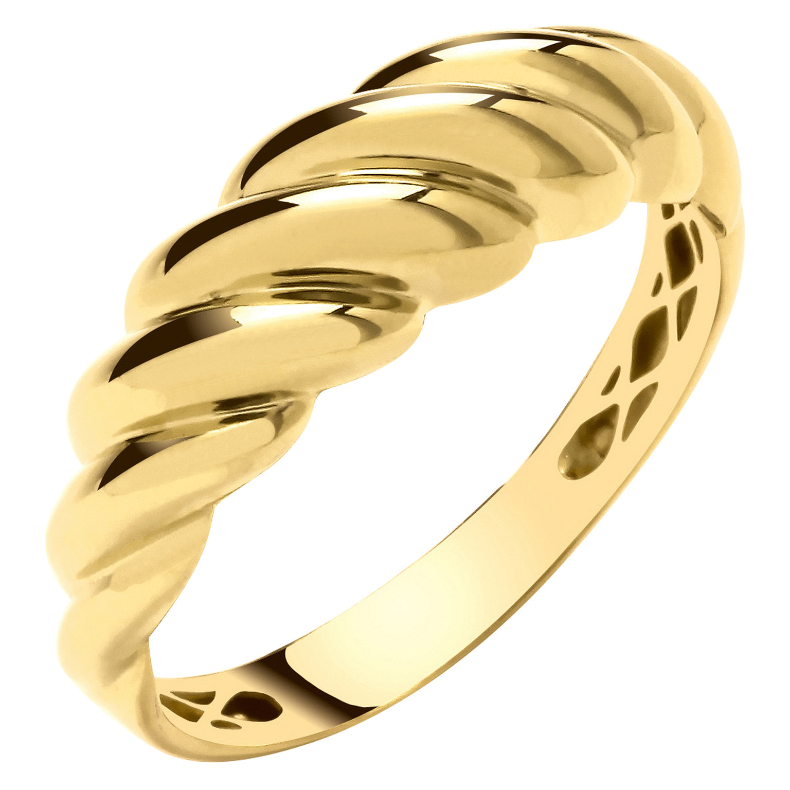 Y/G dress ring with natural diamond