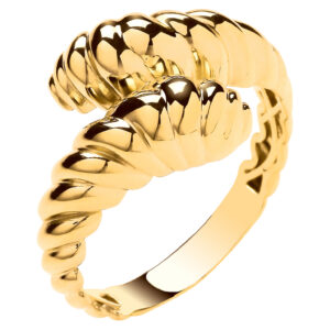 Y/G dress ring with natural diamond