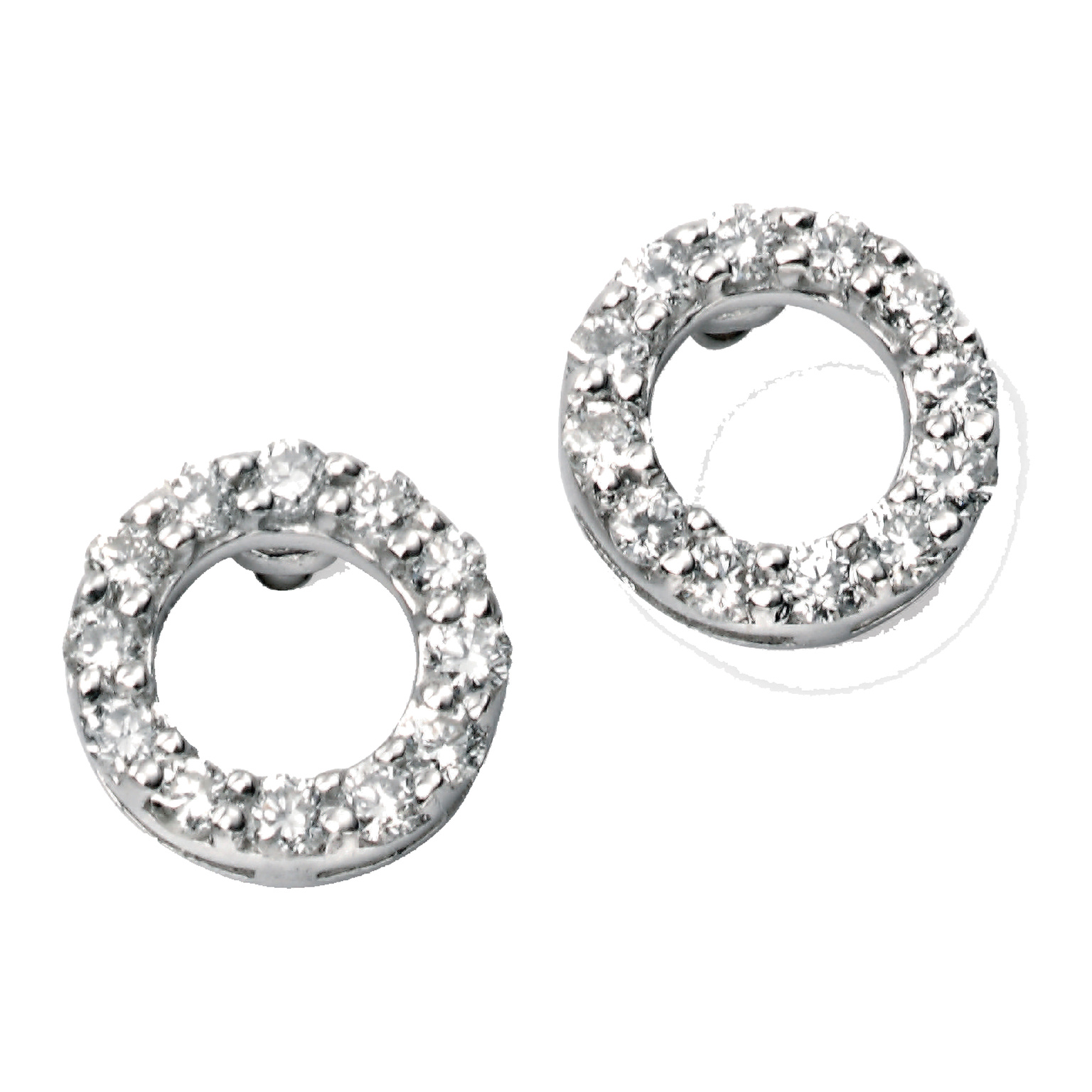 9ct white gold stud earrings with diamonds