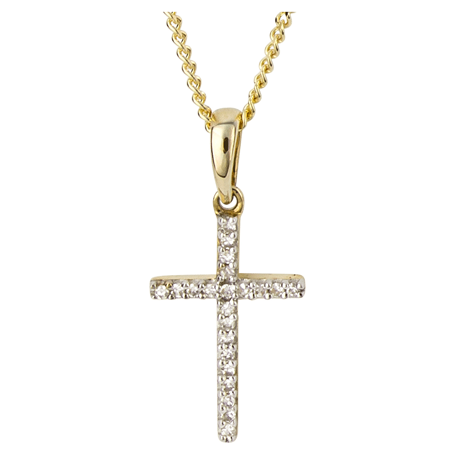 9ct yellow gold pendant with diamonds