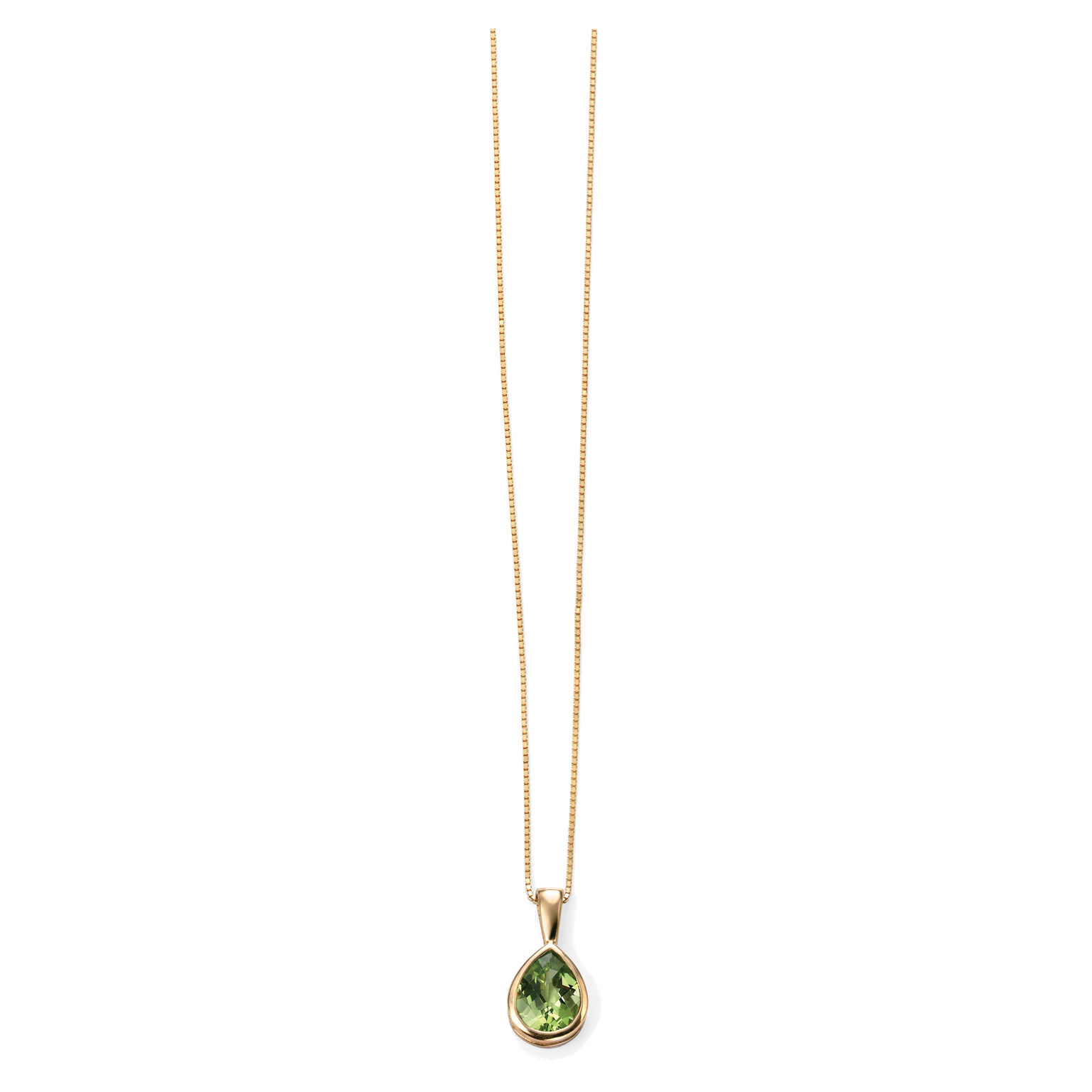 9ct yellow gold pendant with peridot